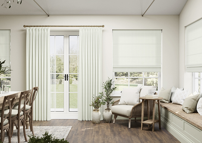 Laura Ashley Candy Stripe, Bottle Green - Roman Blind - Image 3